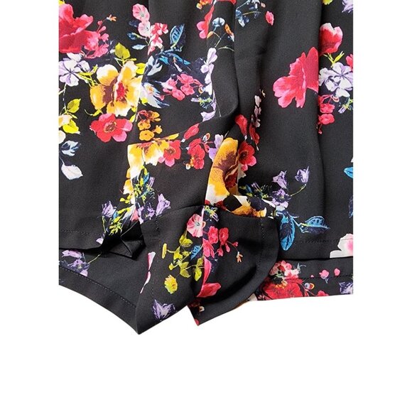 Express Dark Floral Belted Romper - Picture 5 of 15